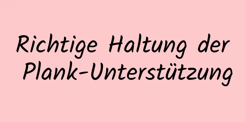 Richtige Haltung der Plank-Unterstützung