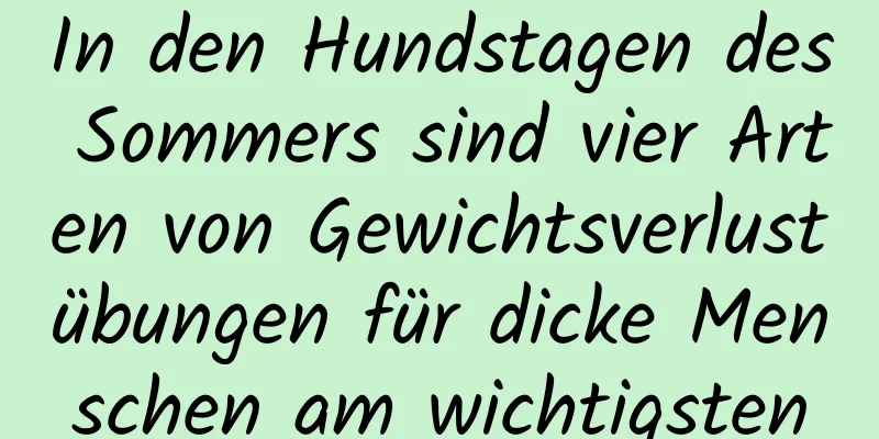 In den Hundstagen des Sommers sind vier Arten von Gewichtsverlustübungen für dicke Menschen am wichtigsten