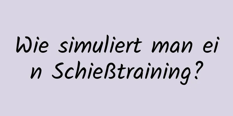 Wie simuliert man ein Schießtraining?