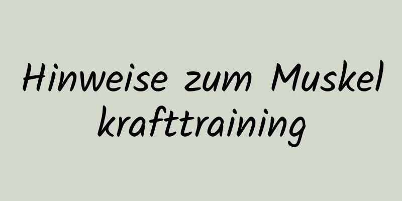 Hinweise zum Muskelkrafttraining