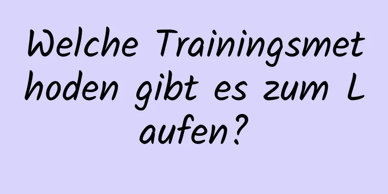 Welche Trainingsmethoden gibt es zum Laufen?