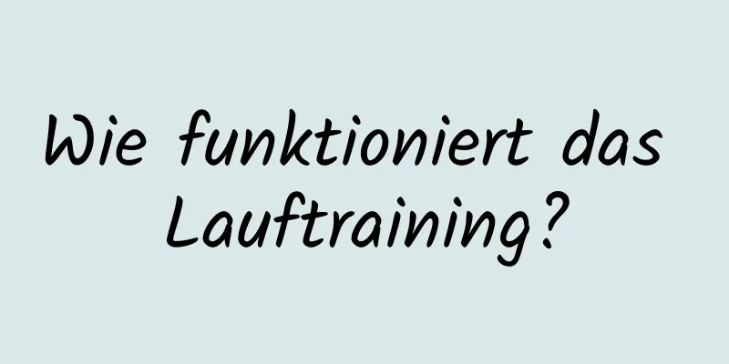 Wie funktioniert das Lauftraining?