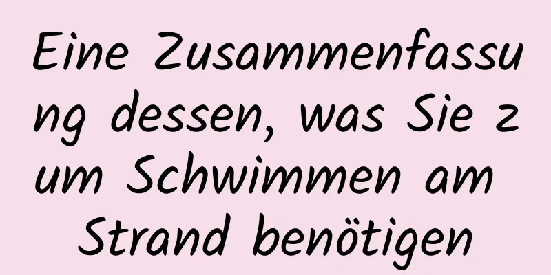 Eine Zusammenfassung dessen, was Sie zum Schwimmen am Strand benötigen