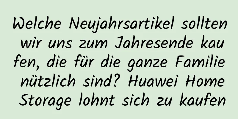 Welche Neujahrsartikel sollten wir uns zum Jahresende kaufen, die für die ganze Familie nützlich sind? Huawei Home Storage lohnt sich zu kaufen