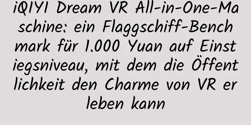 iQIYI Dream VR All-in-One-Maschine: ein Flaggschiff-Benchmark für 1.000 Yuan auf Einstiegsniveau, mit dem die Öffentlichkeit den Charme von VR erleben kann