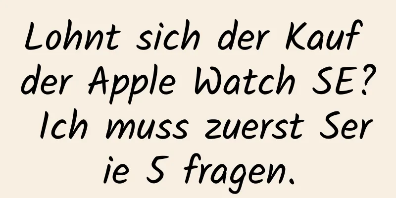 Lohnt sich der Kauf der Apple Watch SE? Ich muss zuerst Serie 5 fragen.