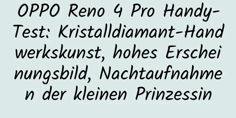 OPPO Reno 4 Pro Handy-Test: Kristalldiamant-Handwerkskunst, hohes Erscheinungsbild, Nachtaufnahmen der kleinen Prinzessin