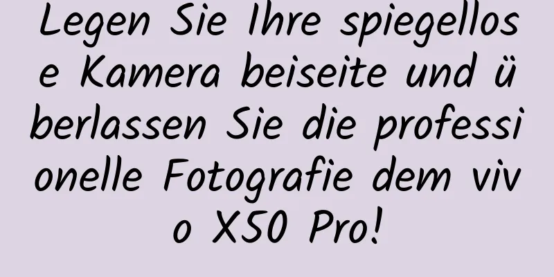 Legen Sie Ihre spiegellose Kamera beiseite und überlassen Sie die professionelle Fotografie dem vivo X50 Pro!
