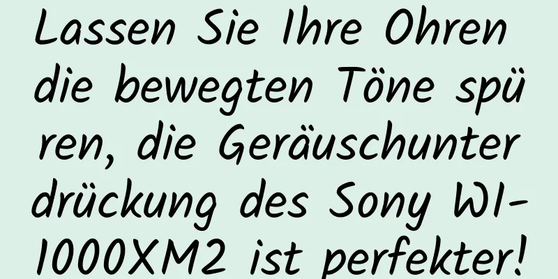 Lassen Sie Ihre Ohren die bewegten Töne spüren, die Geräuschunterdrückung des Sony WI-1000XM2 ist perfekter!