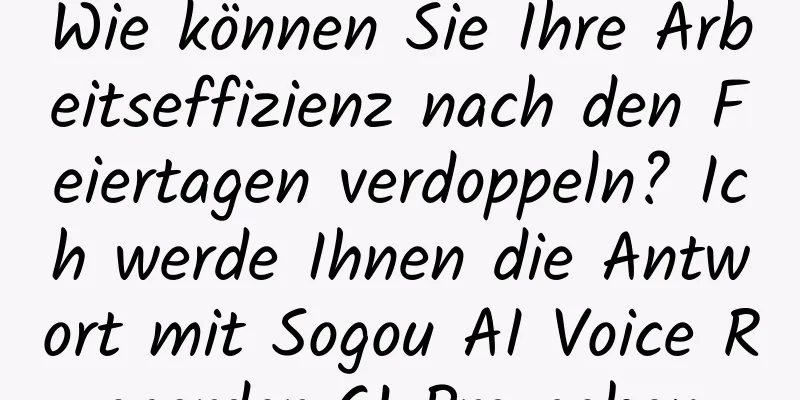 Wie können Sie Ihre Arbeitseffizienz nach den Feiertagen verdoppeln? Ich werde Ihnen die Antwort mit Sogou AI Voice Recorder C1 Pro geben