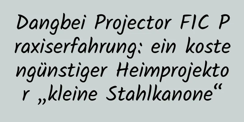 Dangbei Projector F1C Praxiserfahrung: ein kostengünstiger Heimprojektor „kleine Stahlkanone“