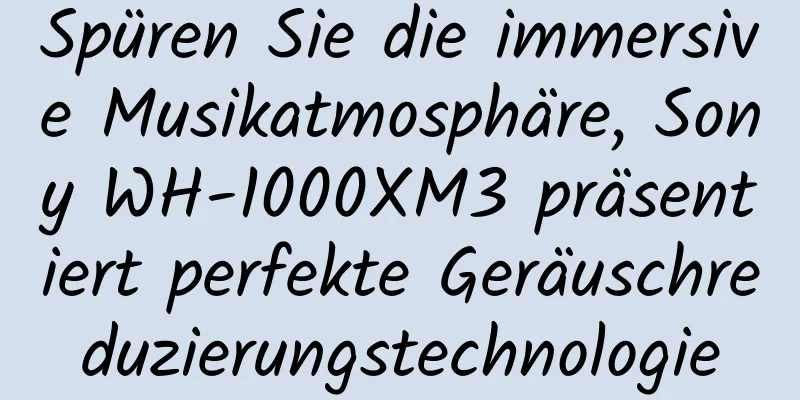 Spüren Sie die immersive Musikatmosphäre, Sony WH-1000XM3 präsentiert perfekte Geräuschreduzierungstechnologie