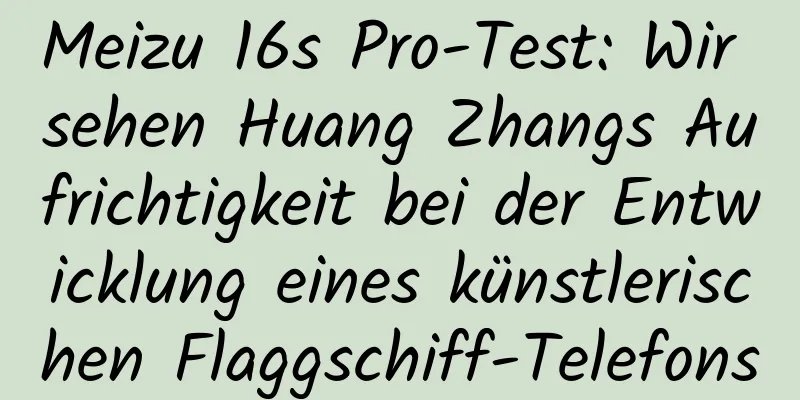 Meizu 16s Pro-Test: Wir sehen Huang Zhangs Aufrichtigkeit bei der Entwicklung eines künstlerischen Flaggschiff-Telefons