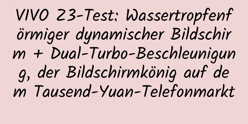 VIVO Z3-Test: Wassertropfenförmiger dynamischer Bildschirm + Dual-Turbo-Beschleunigung, der Bildschirmkönig auf dem Tausend-Yuan-Telefonmarkt