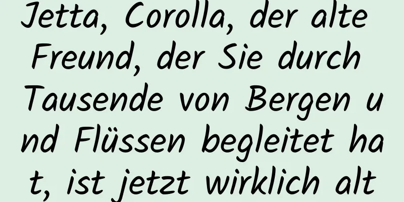 Jetta, Corolla, der alte Freund, der Sie durch Tausende von Bergen und Flüssen begleitet hat, ist jetzt wirklich alt