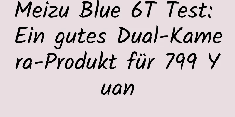 Meizu Blue 6T Test: Ein gutes Dual-Kamera-Produkt für 799 Yuan