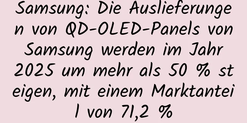 Samsung: Die Auslieferungen von QD-OLED-Panels von Samsung werden im Jahr 2025 um mehr als 50 % steigen, mit einem Marktanteil von 71,2 %