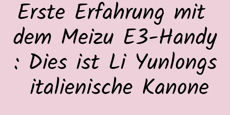 Erste Erfahrung mit dem Meizu E3-Handy: Dies ist Li Yunlongs italienische Kanone