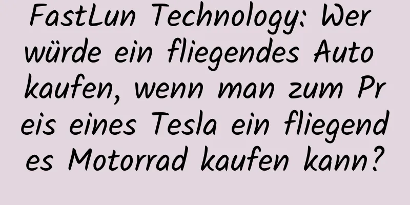FastLun Technology: Wer würde ein fliegendes Auto kaufen, wenn man zum Preis eines Tesla ein fliegendes Motorrad kaufen kann?