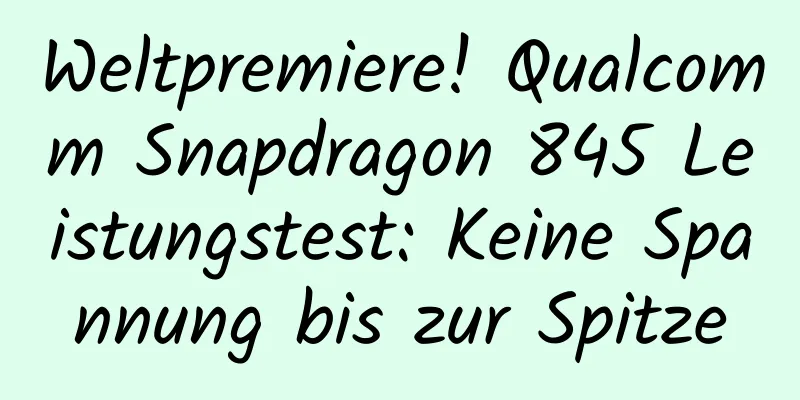 Weltpremiere! Qualcomm Snapdragon 845 Leistungstest: Keine Spannung bis zur Spitze