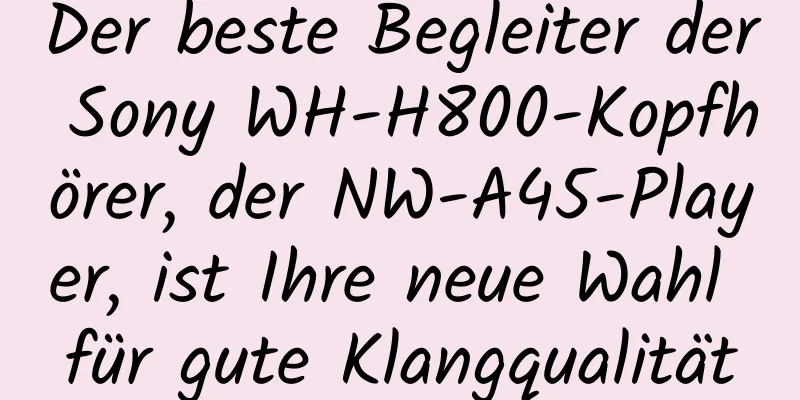 Der beste Begleiter der Sony WH-H800-Kopfhörer, der NW-A45-Player, ist Ihre neue Wahl für gute Klangqualität