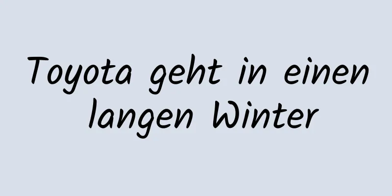 Toyota geht in einen langen Winter