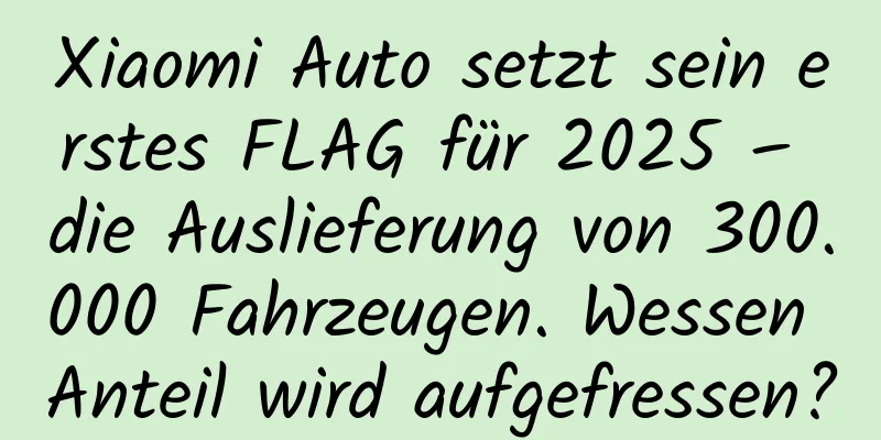 Xiaomi Auto setzt sein erstes FLAG für 2025 – die Auslieferung von 300.000 Fahrzeugen. Wessen Anteil wird aufgefressen?