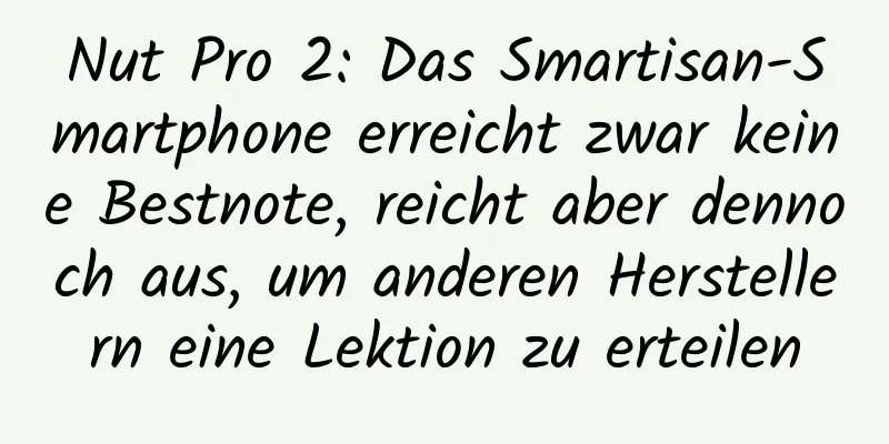 Nut Pro 2: Das Smartisan-Smartphone erreicht zwar keine Bestnote, reicht aber dennoch aus, um anderen Herstellern eine Lektion zu erteilen