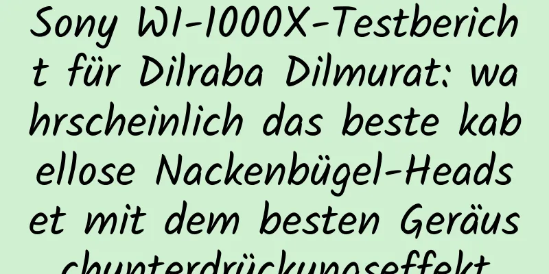 Sony WI-1000X-Testbericht für Dilraba Dilmurat: wahrscheinlich das beste kabellose Nackenbügel-Headset mit dem besten Geräuschunterdrückungseffekt