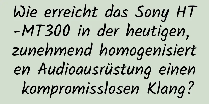 Wie erreicht das Sony HT-MT300 in der heutigen, zunehmend homogenisierten Audioausrüstung einen kompromisslosen Klang?