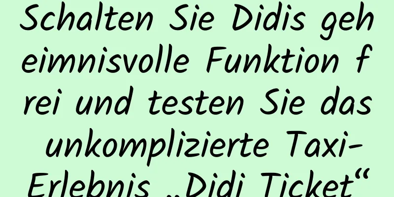 Schalten Sie Didis geheimnisvolle Funktion frei und testen Sie das unkomplizierte Taxi-Erlebnis „Didi Ticket“
