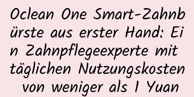 Oclean One Smart-Zahnbürste aus erster Hand: Ein Zahnpflegeexperte mit täglichen Nutzungskosten von weniger als 1 Yuan