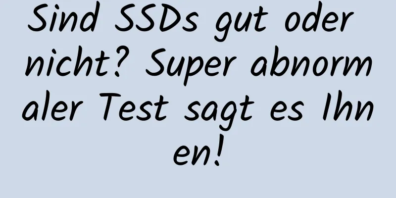 Sind SSDs gut oder nicht? Super abnormaler Test sagt es Ihnen!