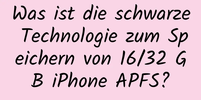 Was ist die schwarze Technologie zum Speichern von 16/32 GB iPhone APFS?