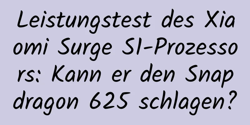 Leistungstest des Xiaomi Surge S1-Prozessors: Kann er den Snapdragon 625 schlagen?