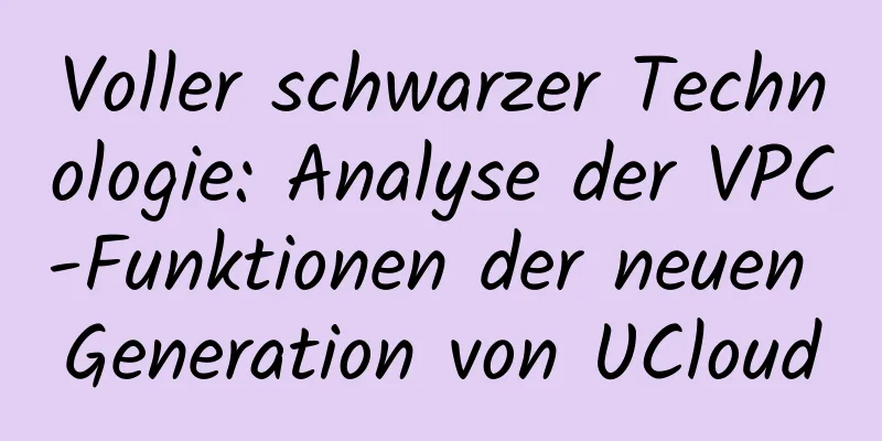 Voller schwarzer Technologie: Analyse der VPC-Funktionen der neuen Generation von UCloud