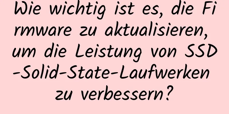Wie wichtig ist es, die Firmware zu aktualisieren, um die Leistung von SSD-Solid-State-Laufwerken zu verbessern?
