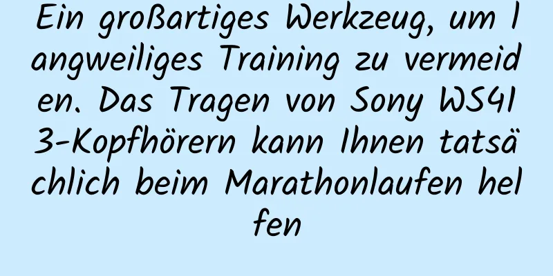 Ein großartiges Werkzeug, um langweiliges Training zu vermeiden. Das Tragen von Sony WS413-Kopfhörern kann Ihnen tatsächlich beim Marathonlaufen helfen