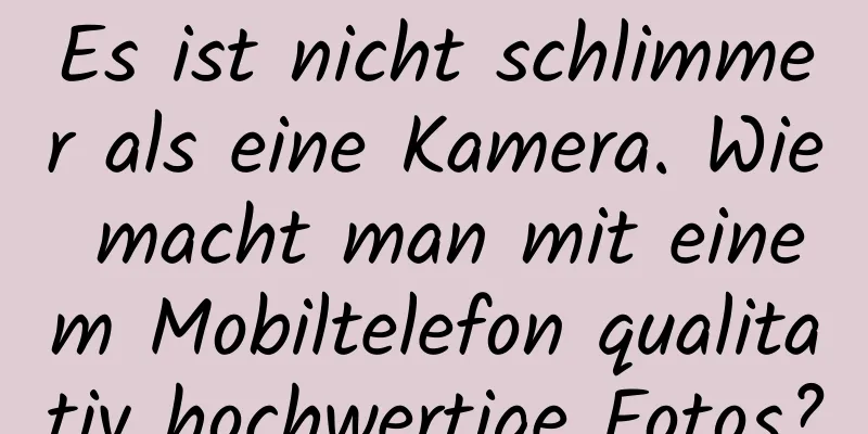 Es ist nicht schlimmer als eine Kamera. Wie macht man mit einem Mobiltelefon qualitativ hochwertige Fotos?