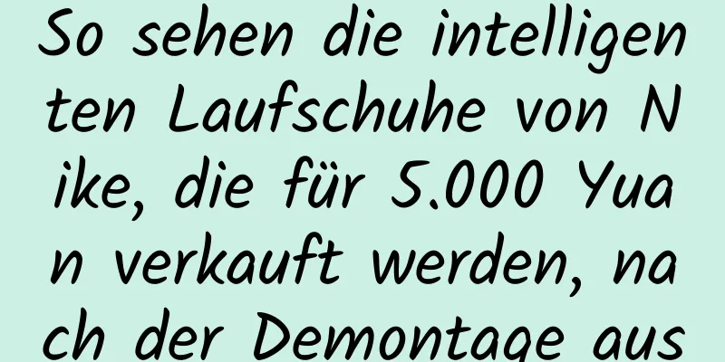 So sehen die intelligenten Laufschuhe von Nike, die für 5.000 Yuan verkauft werden, nach der Demontage aus