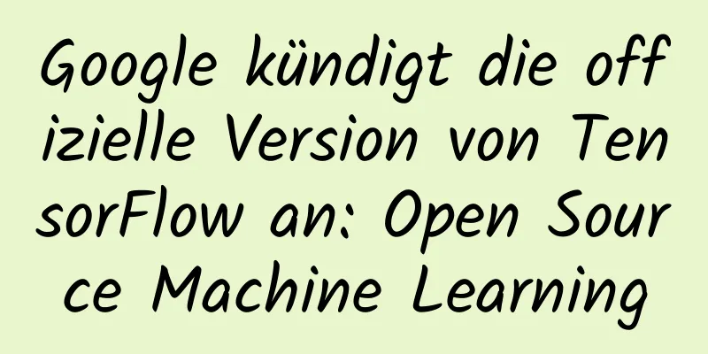 Google kündigt die offizielle Version von TensorFlow an: Open Source Machine Learning