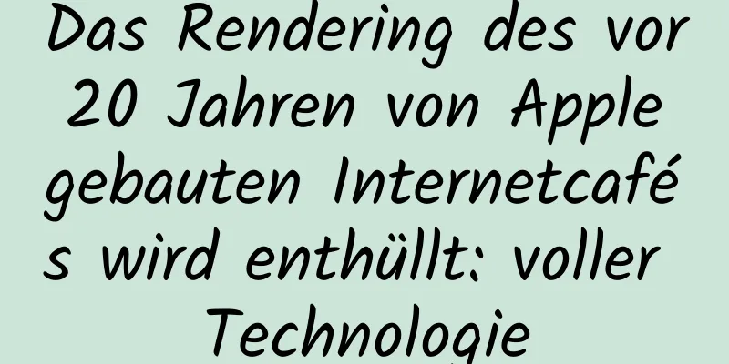 Das Rendering des vor 20 Jahren von Apple gebauten Internetcafés wird enthüllt: voller Technologie