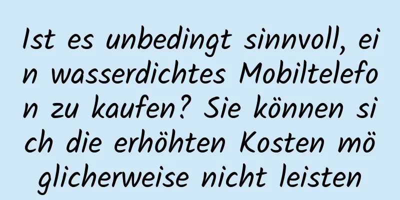 Ist es unbedingt sinnvoll, ein wasserdichtes Mobiltelefon zu kaufen? Sie können sich die erhöhten Kosten möglicherweise nicht leisten