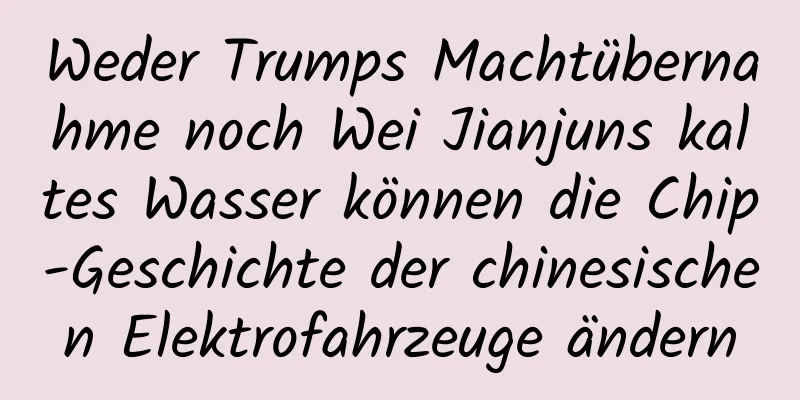 Weder Trumps Machtübernahme noch Wei Jianjuns kaltes Wasser können die Chip-Geschichte der chinesischen Elektrofahrzeuge ändern