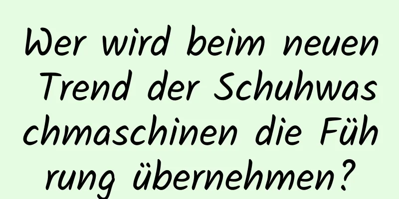 Wer wird beim neuen Trend der Schuhwaschmaschinen die Führung übernehmen?