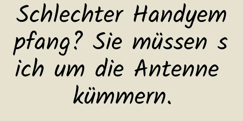 Schlechter Handyempfang? Sie müssen sich um die Antenne kümmern.