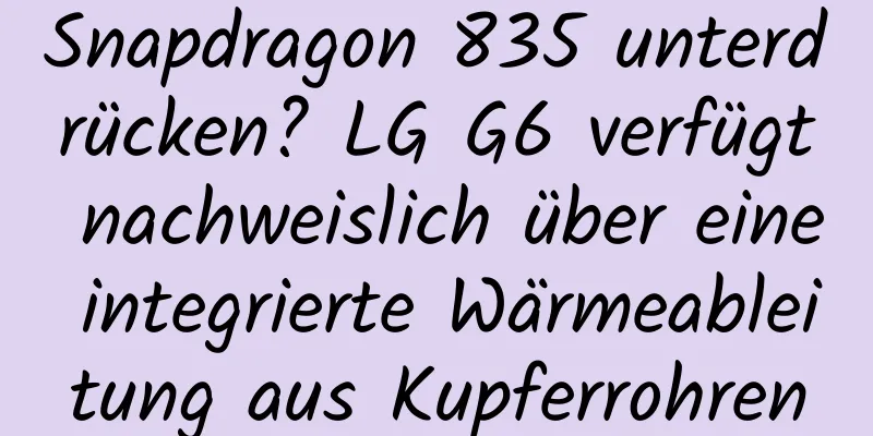 Snapdragon 835 unterdrücken? LG G6 verfügt nachweislich über eine integrierte Wärmeableitung aus Kupferrohren