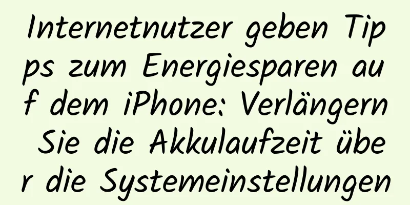 Internetnutzer geben Tipps zum Energiesparen auf dem iPhone: Verlängern Sie die Akkulaufzeit über die Systemeinstellungen