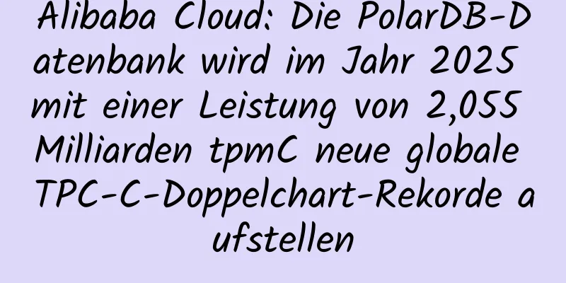 Alibaba Cloud: Die PolarDB-Datenbank wird im Jahr 2025 mit einer Leistung von 2,055 Milliarden tpmC neue globale TPC-C-Doppelchart-Rekorde aufstellen