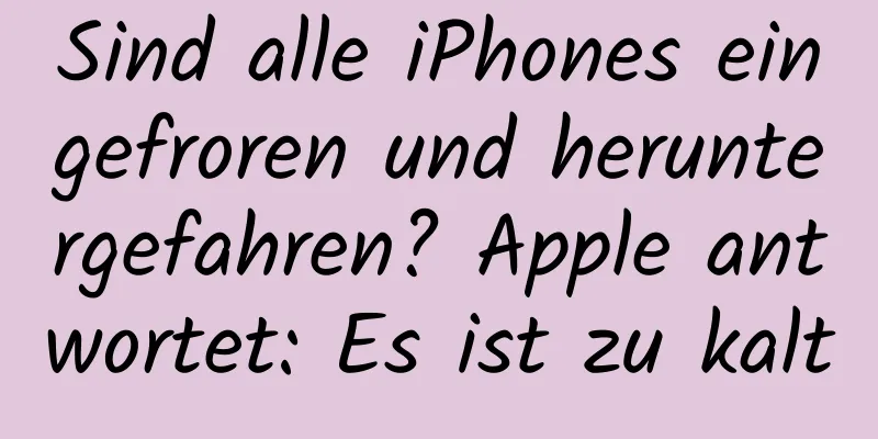 Sind alle iPhones eingefroren und heruntergefahren? Apple antwortet: Es ist zu kalt